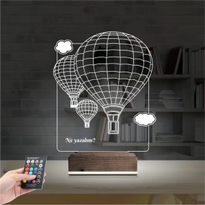 Uçan Balon Kişiye Özel 3D Lamba - Masa Gece Lambası Uçan Balon Kişiye Özel 3D Lamba - Masa Gece Lambası