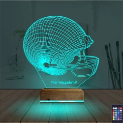 Beyzbol Kask Kişiye Özel 3D Lamba - Masa Gece Lambası