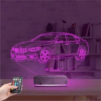 Araba Bmw 4.20 Kişiye Özel 3D Lamba - Masa Gece Lambası