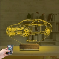 Araba Bmw 4.20 Kişiye Özel 3D Lamba - Masa Gece Lambası