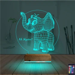 Fil Çocuk Odası Hediye Kişiye Özel 3D Lamba - Masa Gece Lambası Fil Çocuk Odası Hediye Kişiye Özel 3D Lamba - Masa Gece Lambası
