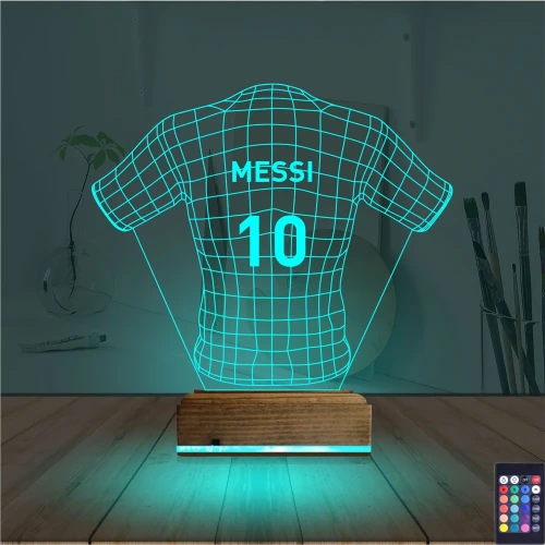 Futbol Forma Taraftar Kişiye Özel 3D Lamba - Masa Gece Lambası