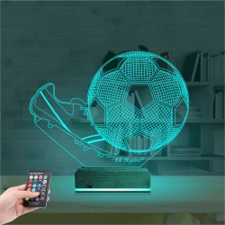Futbol Topu Krampon Futbolcu Kişiye Özel 3D Lamba - Masa Gece Lambası Futbol Topu Krampon Futbolcu Kişiye Özel 3D Lamba - Masa Gece Lambası