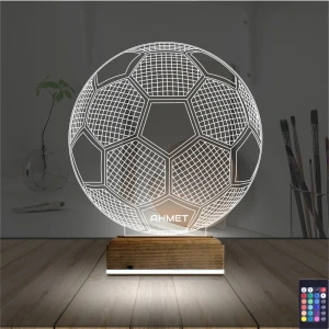 Futbol Topu Futbolcu Taraftar Kişiye Özel 3D Lamba - Masa Gece Lambası Futbol Topu Futbolcu Taraftar Kişiye Özel 3D Lamba - Masa Gece Lambası