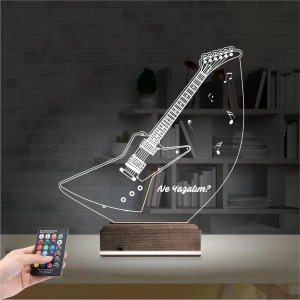 Elektro Gitar Müzik Kişiye Özel 3D Lamba - Masa Gece Lambası Elektro Gitar Müzik Kişiye Özel 3D Lamba - Masa Gece Lambası