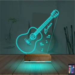 Klasik Gitar Müzik Kişiye Özel 3D Lamba - Masa Gece Lambası Klasik Gitar Müzik Kişiye Özel 3D Lamba - Masa Gece Lambası