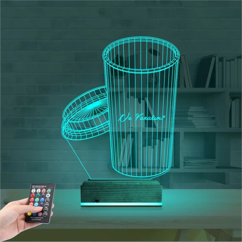 Kahve Kişiye Özel 3D Lamba - Masa Gece Lambası