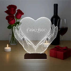 Kalp Sevgiliye Hediye Kişiye Özel 3D Lamba - Masa Gece Lambası Kalp Sevgiliye Hediye Kişiye Özel 3D Lamba - Masa Gece Lambası