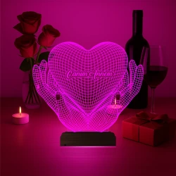 Kalp Sevgiliye Hediye Kişiye Özel 3D Lamba - Masa Gece Lambası Kalp Sevgiliye Hediye Kişiye Özel 3D Lamba - Masa Gece Lambası