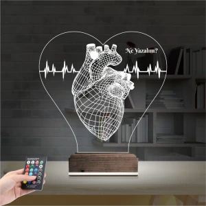 Kalp Doktoru Cerrah Kişiye Özel 3D Lamba - Masa Gece Lambası Kalp Doktoru Cerrah Kişiye Özel 3D Lamba - Masa Gece Lambası