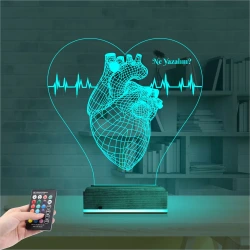 Kalp Doktoru Cerrah Kişiye Özel 3D Lamba - Masa Gece Lambası Kalp Doktoru Cerrah Kişiye Özel 3D Lamba - Masa Gece Lambası