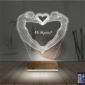 Kalp Sevgiliye Hediye Kişiye Özel 3D Lamba - Masa Gece Lambası Kalp Sevgiliye Hediye Kişiye Özel 3D Lamba - Masa Gece Lambası