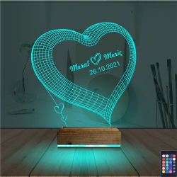 Kalp Sevgiliye Hediye Kişiye Özel 3D Lamba - Masa Gece Lambası Kalp Sevgiliye Hediye Kişiye Özel 3D Lamba - Masa Gece Lambası