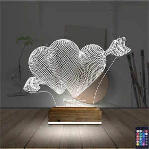 Kalp Sevgiliye Hediye Kişiye Özel 3D Lamba - Masa Gece Lambası Kalp Sevgiliye Hediye Kişiye Özel 3D Lamba - Masa Gece Lambası