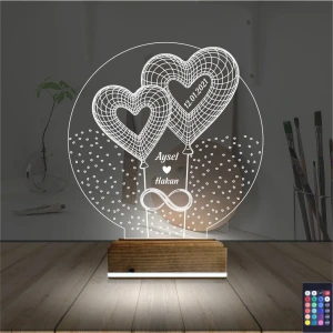 Kalp Sevgiliye Hediye Kişiye Özel 3D Lamba - Masa Gece Lambası Kalp Sevgiliye Hediye Kişiye Özel 3D Lamba - Masa Gece Lambası