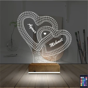Kalp Sevgiliye Hediye Kişiye Özel 3D Lamba - Masa Gece Lambası Kalp Sevgiliye Hediye Kişiye Özel 3D Lamba - Masa Gece Lambası