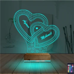 Kalp Sevgiliye Hediye Kişiye Özel 3D Lamba - Masa Gece Lambası Kalp Sevgiliye Hediye Kişiye Özel 3D Lamba - Masa Gece Lambası