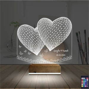 Kalp Sevgiliye Hediye Kişiye Özel 3D Lamba - Masa Gece Lambası Kalp Sevgiliye Hediye Kişiye Özel 3D Lamba - Masa Gece Lambası