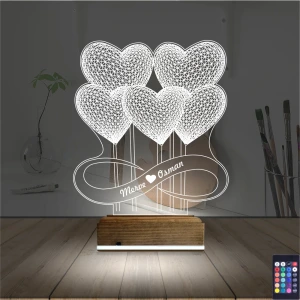 Kalp Sevgiliye Hediye Kişiye Özel 3D Lamba - Masa Gece Lambası Kalp Sevgiliye Hediye Kişiye Özel 3D Lamba - Masa Gece Lambası