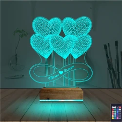 Kalp Sevgiliye Hediye Kişiye Özel 3D Lamba - Masa Gece Lambası Kalp Sevgiliye Hediye Kişiye Özel 3D Lamba - Masa Gece Lambası