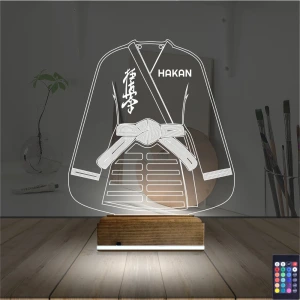 Karate Tekvando Judo Kişiye Özel 3D Lamba - Masa Gece Lambası