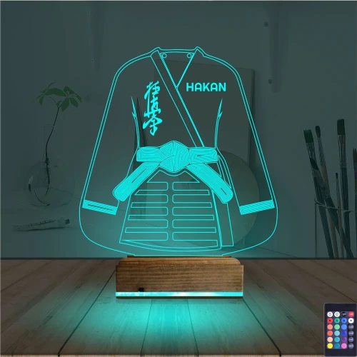 Karate Tekvando Judo Kişiye Özel 3D Lamba - Masa Gece Lambası