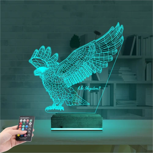 Kartal Taraftar Kişiye Özel 3D Lamba - Masa Gece Lambası