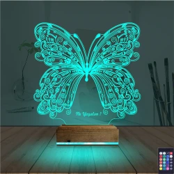 Kelebek Kişiye Özel 3D Lamba - Masa Gece Lambası Kelebek Kişiye Özel 3D Lamba - Masa Gece Lambası