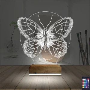 Kelebek Kişiye Özel 3D Lamba - Masa Gece Lambası Kelebek Kişiye Özel 3D Lamba - Masa Gece Lambası