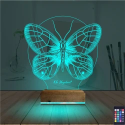 Kelebek Kişiye Özel 3D Lamba - Masa Gece Lambası Kelebek Kişiye Özel 3D Lamba - Masa Gece Lambası