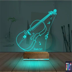 Keman Müzik Enstrüman Kişiye Özel 3D Lamba - Masa Gece Lambası Keman Müzik Enstrüman Kişiye Özel 3D Lamba - Masa Gece Lambası