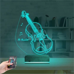 Keman Müzik Enstrüman Kişiye Özel 3D Lamba - Masa Gece Lambası Keman Müzik Enstrüman Kişiye Özel 3D Lamba - Masa Gece Lambası