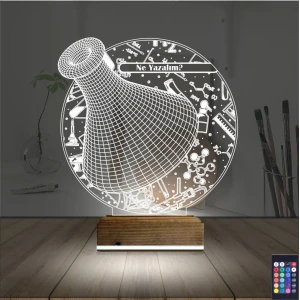 Kimya Kimyager Kişiye Özel 3D Lamba - Masa Gece Lambası Kimya Kimyager Kişiye Özel 3D Lamba - Masa Gece Lambası
