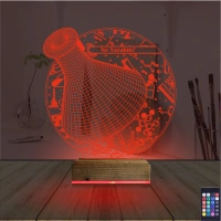 Kimya Kimyager Kişiye Özel 3D Lamba - Masa Gece Lambası