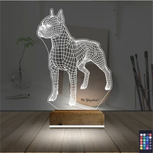 Köpek Boxer Kişiye Özel 3D Lamba - Masa Gece Lambası Köpek Boxer Kişiye Özel 3D Lamba - Masa Gece Lambası