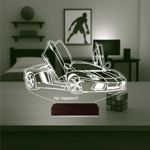 Spor Araba Lamborghini Kişiye Özel 3D Lamba - Masa Gece Lambası Spor Araba Lamborghini Kişiye Özel 3D Lamba - Masa Gece Lambası