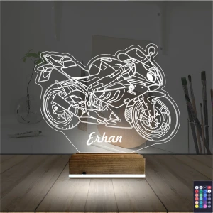 Motorsiklet Yarış Motoru Kişiye Özel 3D Lamba - Masa Gece Lambası Motorsiklet Yarış Motoru Kişiye Özel 3D Lamba - Masa Gece Lambası