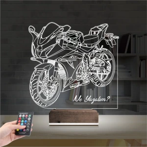 Motorsiklet Yarış Motoru Kişiye Özel 3D Lamba - Masa Gece Lambası Motorsiklet Yarış Motoru Kişiye Özel 3D Lamba - Masa Gece Lambası