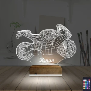 Motorsiklet Yarış Motoru Kişiye Özel 3D Lamba - Masa Gece Lambası Motorsiklet Yarış Motoru Kişiye Özel 3D Lamba - Masa Gece Lambası
