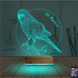 Mubbet Kuşu Kuş Kişiye Özel 3D Lamba - Masa Gece Lambası Mubbet Kuşu Kuş Kişiye Özel 3D Lamba - Masa Gece Lambası