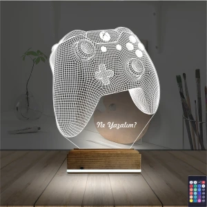 Joystick Oyun Konsolu Kişiye Özel 3D Lamba - Masa Gece Lambası