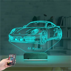 Spor Araba Phorsche Kişiye Özel 3D Lamba - Masa Gece Lambası Spor Araba Phorsche Kişiye Özel 3D Lamba - Masa Gece Lambası