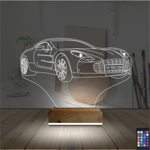 Spor Araba Aston Martin Kişiye Özel 3D Lamba - Masa Gece Lambası Spor Araba Aston Martin Kişiye Özel 3D Lamba - Masa Gece Lambası