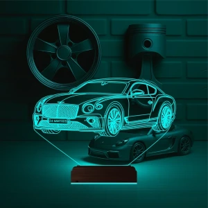 Araba Bentley Kişiye Özel 3D Lamba - Masa Gece Lambası Araba Bentley Kişiye Özel 3D Lamba - Masa Gece Lambası