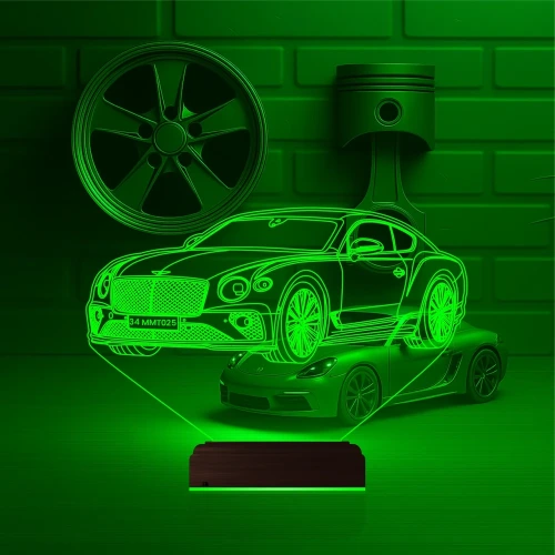 Araba Bentley Kişiye Özel 3D Lamba - Masa Gece Lambası