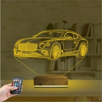 Araba Bentley Kişiye Özel 3D Lamba - Masa Gece Lambası