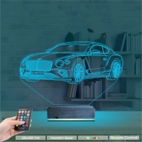 Araba Bentley Kişiye Özel 3D Lamba - Masa Gece Lambası