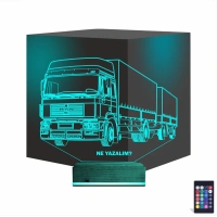 Tır Kamyon Tırcı Kişiye Özel 3D Lamba - Masa Gece Lambası