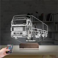 Tır Kamyon Tırcı Kişiye Özel 3D Lamba - Masa Gece Lambası