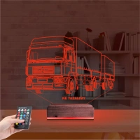 Tır Kamyon Tırcı Kişiye Özel 3D Lamba - Masa Gece Lambası